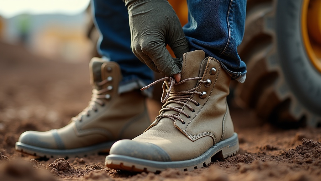 Heavy duty work socks on a construction site
