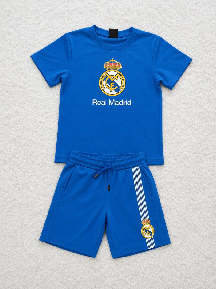 Real Madrid Blue Football Kit Set T-Shirt & Shorts