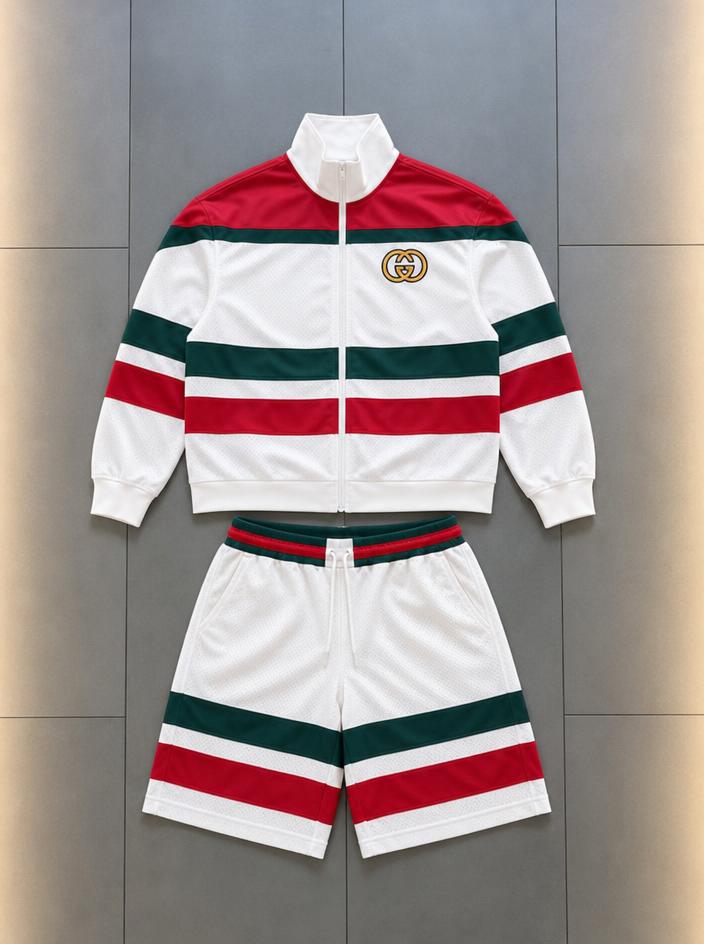 Gucci striped track jacket and shorts set – very good