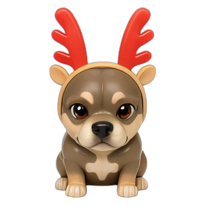 Chihuahua puppy wearing reindeer antlers headband — free 3D model