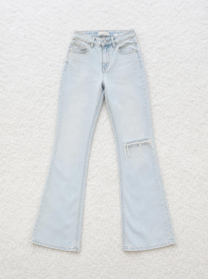 Levi's Premium light wash ripped slim straight jeans