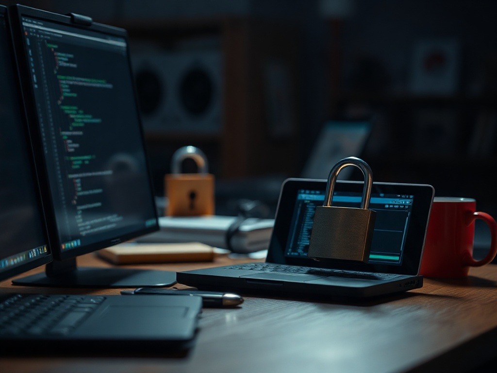 Illustration of a hacker cracking weak social media passwords highlighting cybersecurity risks