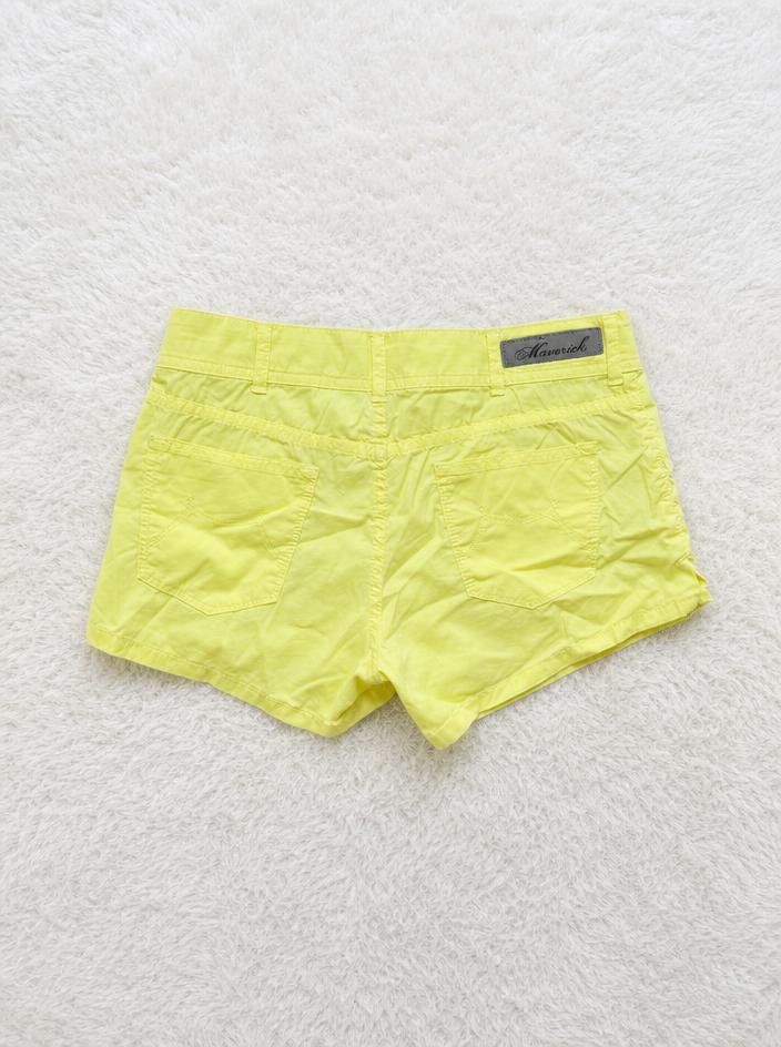 Maverick neon lime green denim-style shorts