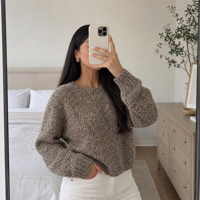 Lauren Jeans Co. Textured Marled Knit Jumper