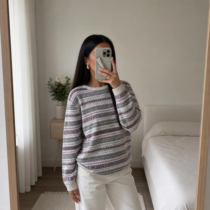 Lauren Ralph Lauren Fair Isle Knit Jumper XL Very Good