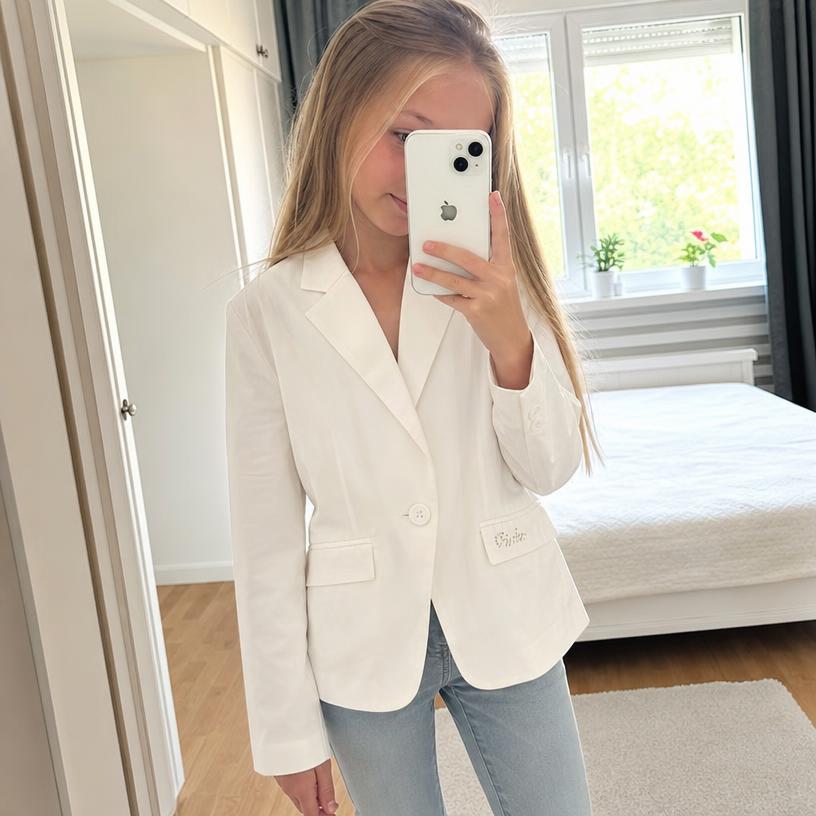PINKO white tailored blazer with logo detail, very good condition