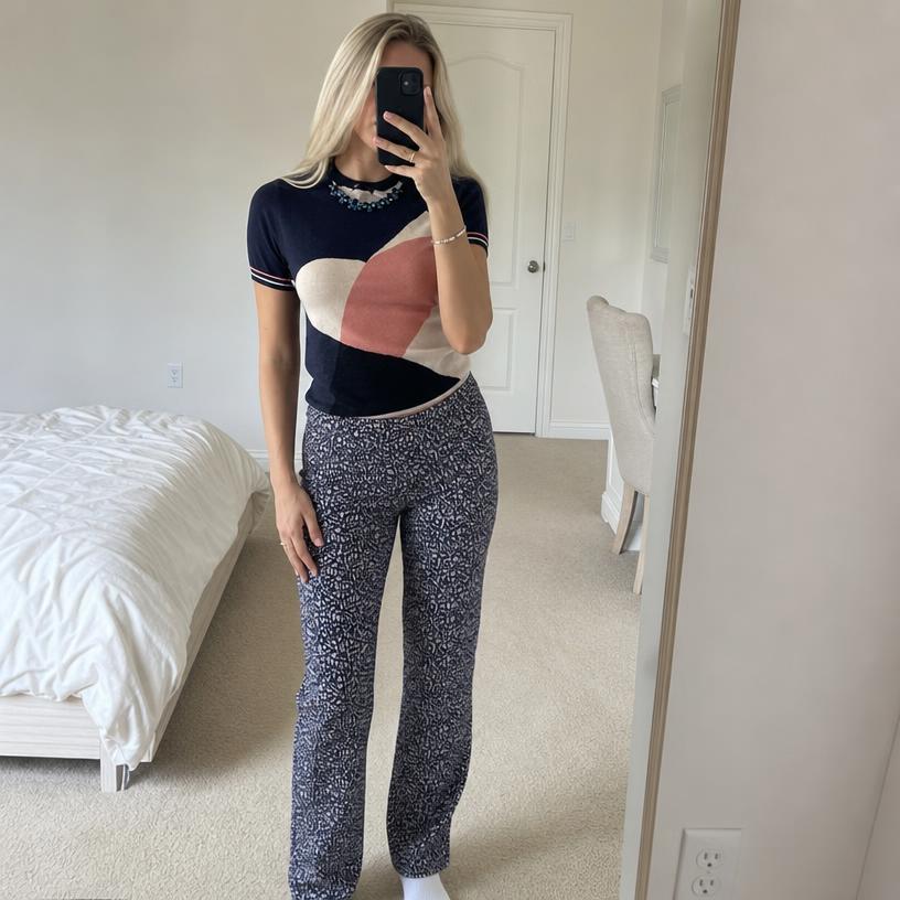 PINKO Abstract Print Straight-Leg Trousers Very Good