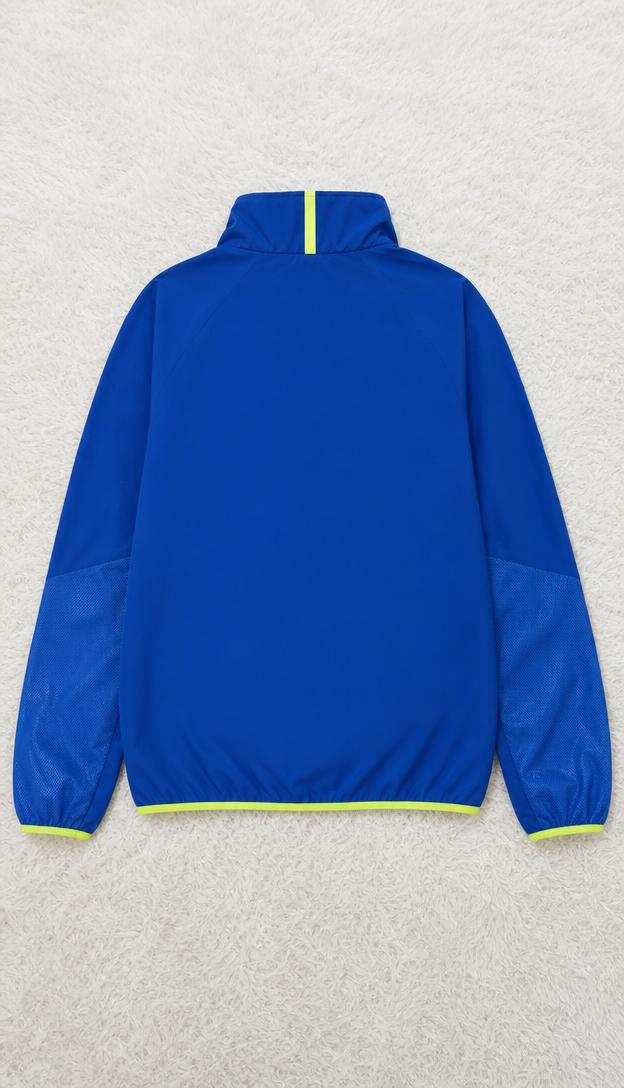 Blue Sports Windbreaker Jacket with Neon Trim – Very Good