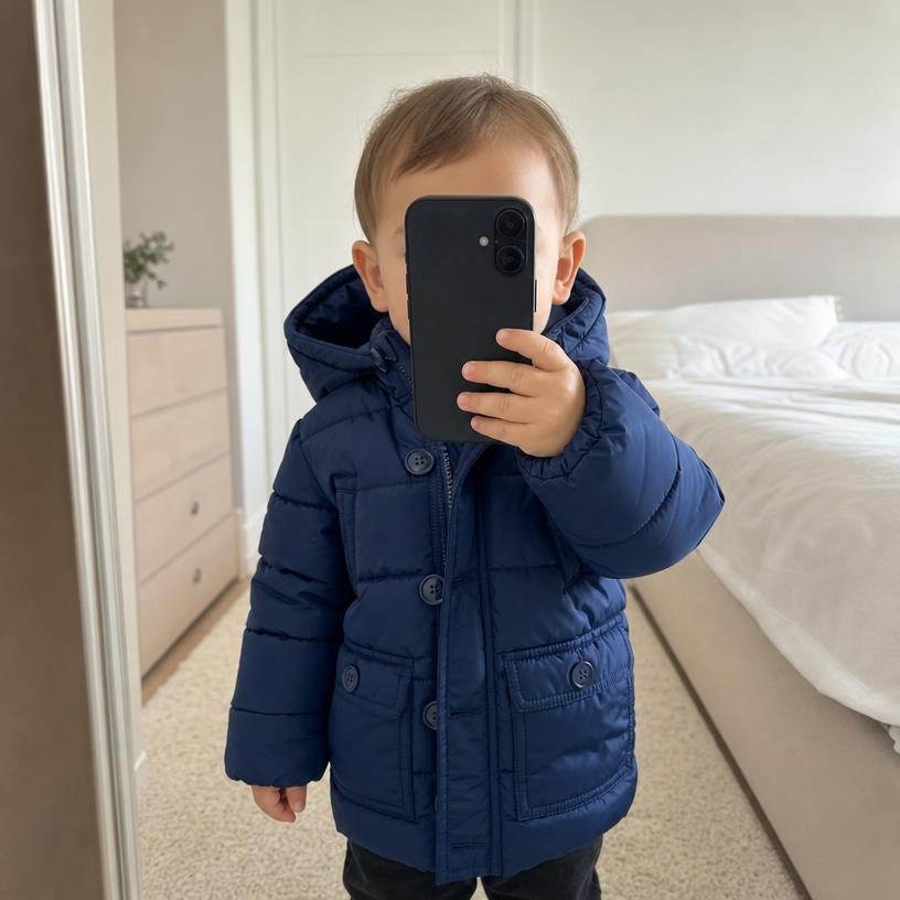 Tommy Hilfiger Kids Navy Padded Hooded Jacket Size 80 Very Good