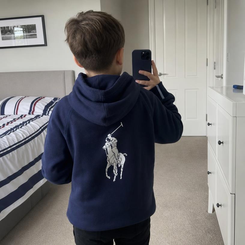 Polo Ralph Lauren Navy Long Sleeve Polo Player Top