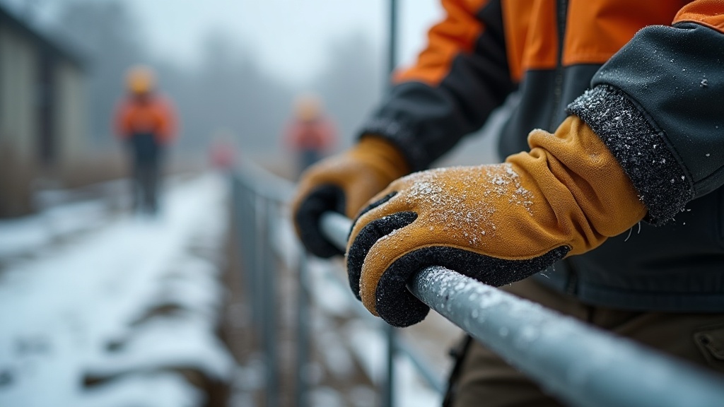 Guantes térmicos para construcción en invierno que mantienen agarre