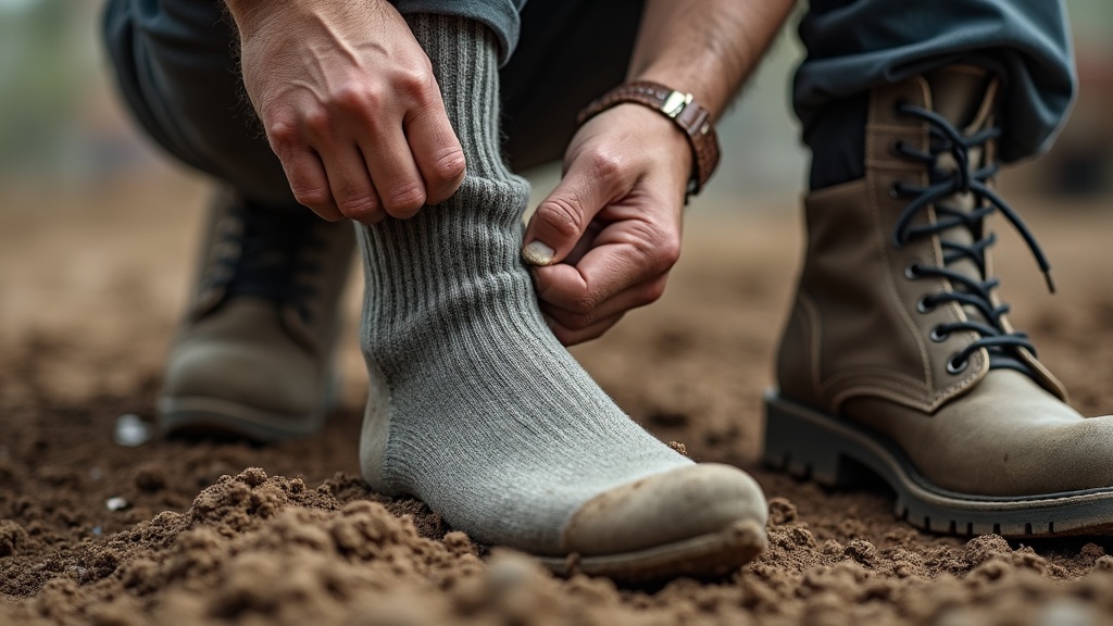 Best heavy duty work socks for men on a construction site