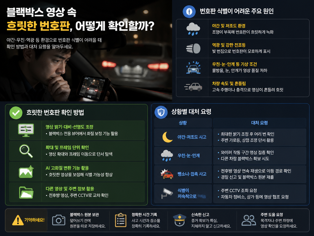 블랙박스 화질, 화소만 보고 샀다가 야간 영상이 뭉개진