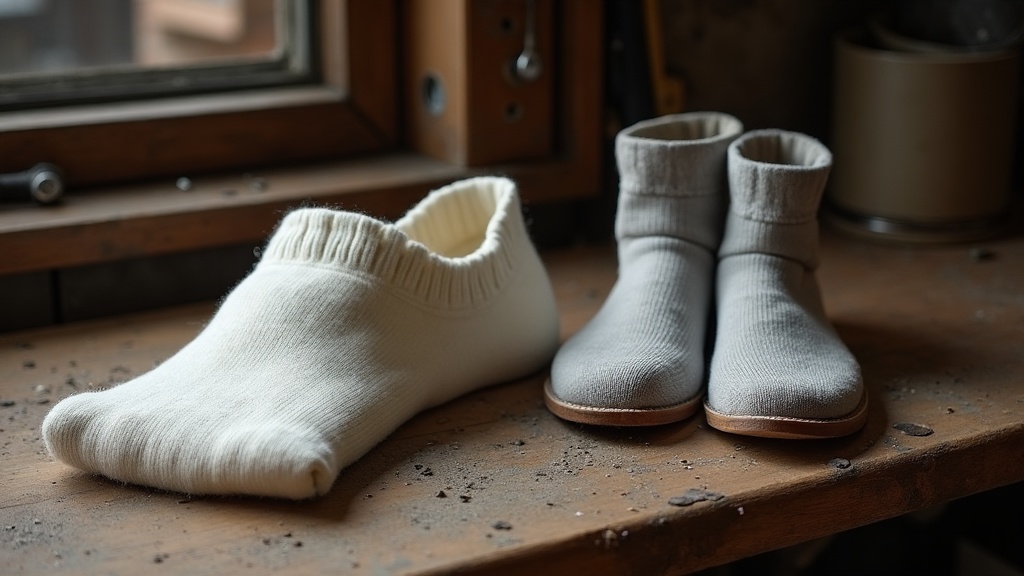 Cotton sock vs merino wool sock comparison after a work shift