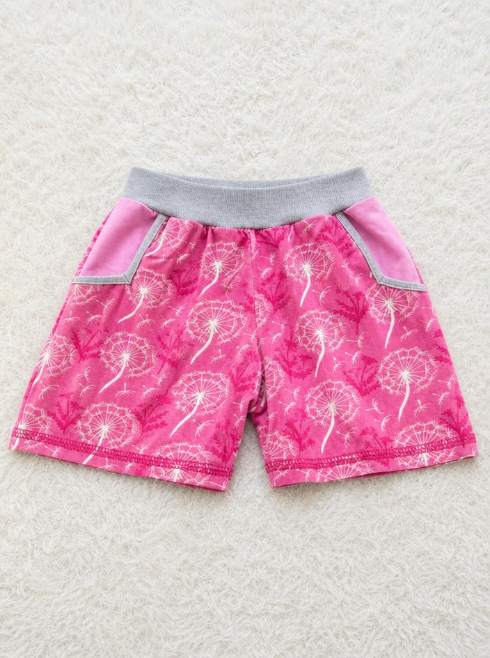 Pink floral children's dress with grey trim, very good condition
