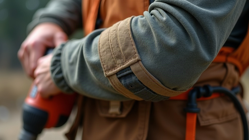 Forearm counterforce strap worn on the jobsite with a power drill