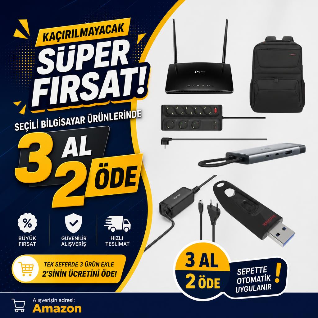 SEÇİLİ BİLGİSAYAR ÜRÜNLERİNDE 3 AL 2 ÖDE FIRSATI!