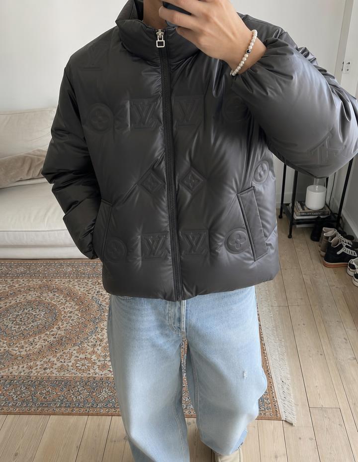 Louis Vuitton Grey Monogram Puffer Jacket Very Good