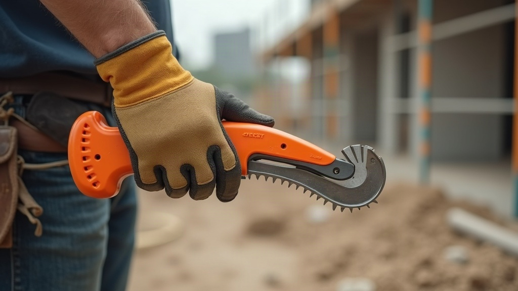 Cutter de seguridad para trabajador de construcción en obra