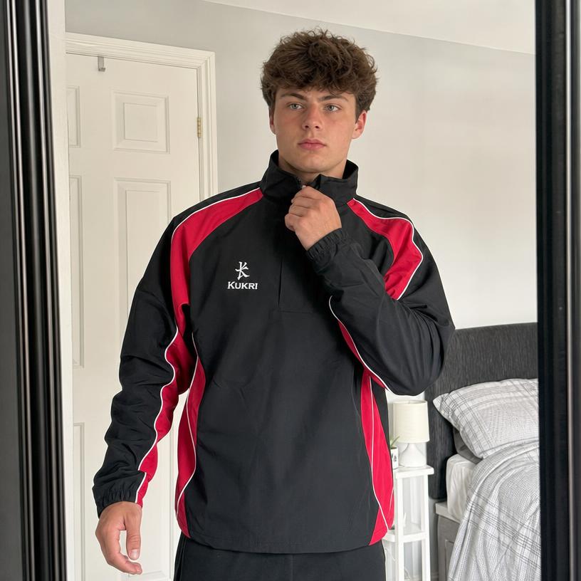 Kukri Ulster Rugby Half-Zip Training Jacket Black Red