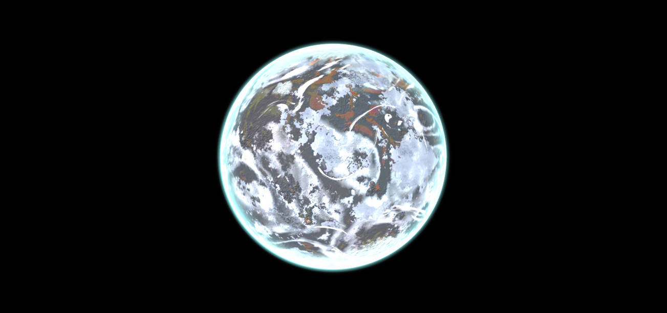 stylized icy planet with glowing atmosphere — free 3D model