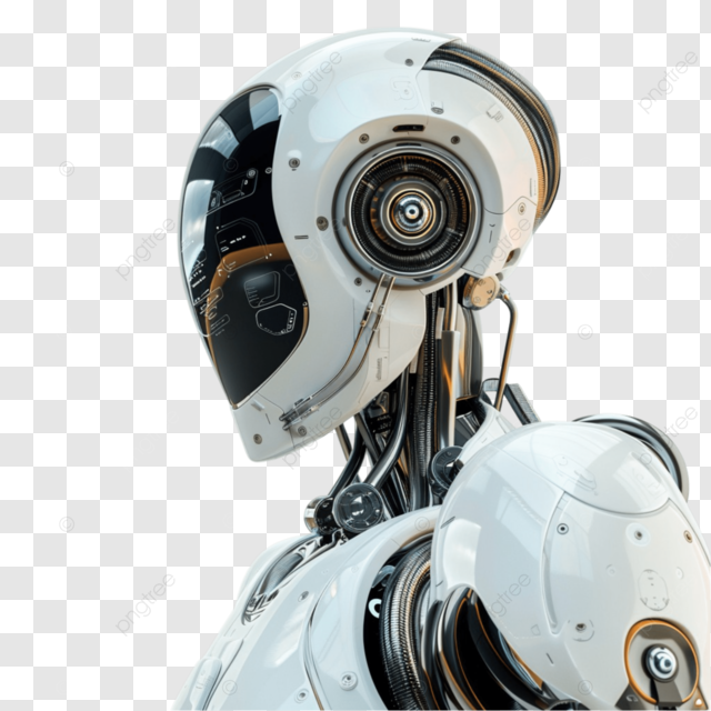 white and chrome futuristic robot bust — free 3D model