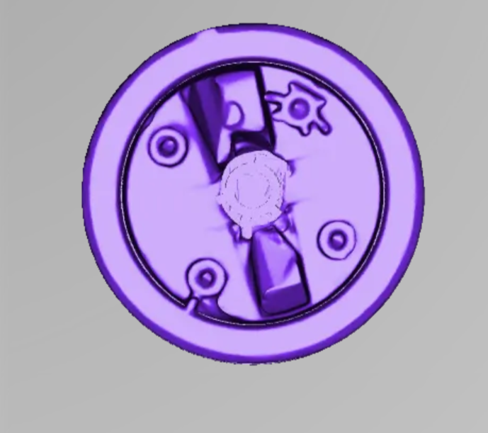 purple circular mechanical part with gears — free 3D model