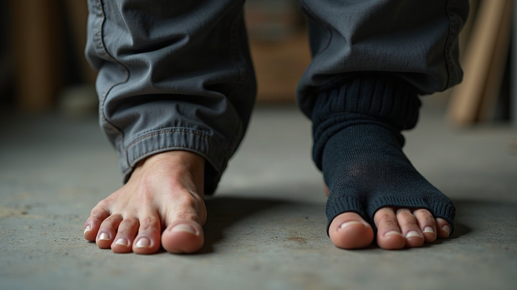 Comparison of swollen ankle versus ankle with compression sock after a workday