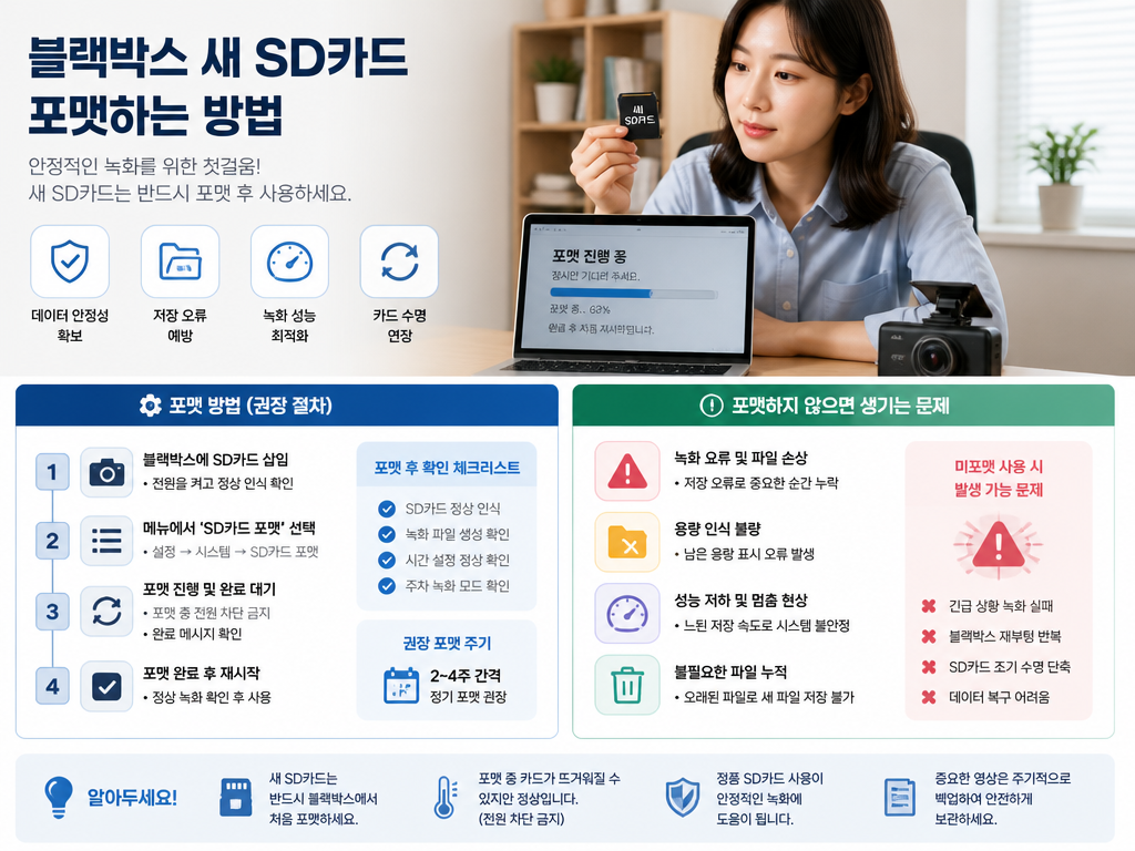 블랙뷰 블랙박스 영상 저장 안 될 때 확인 순서