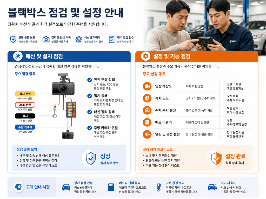블랙뷰 블랙박스 영상 저장 안 될 때 확인 순서