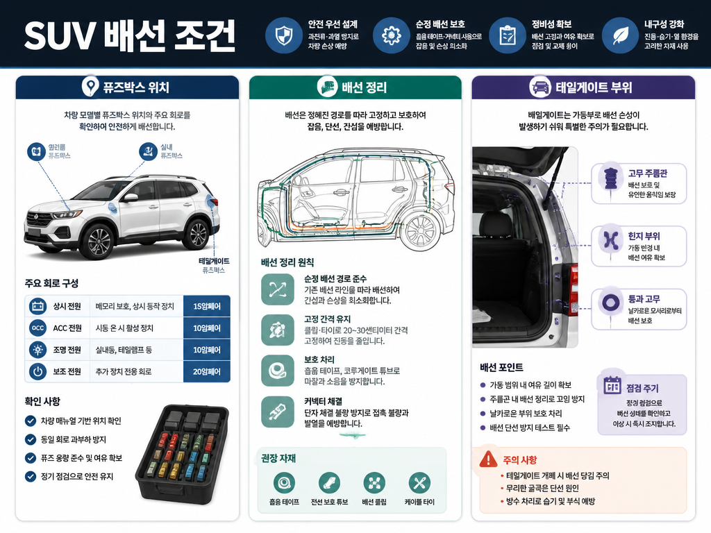 SUV 블랙박스 전장, 세단이랑 같은 방식으로 달면 안