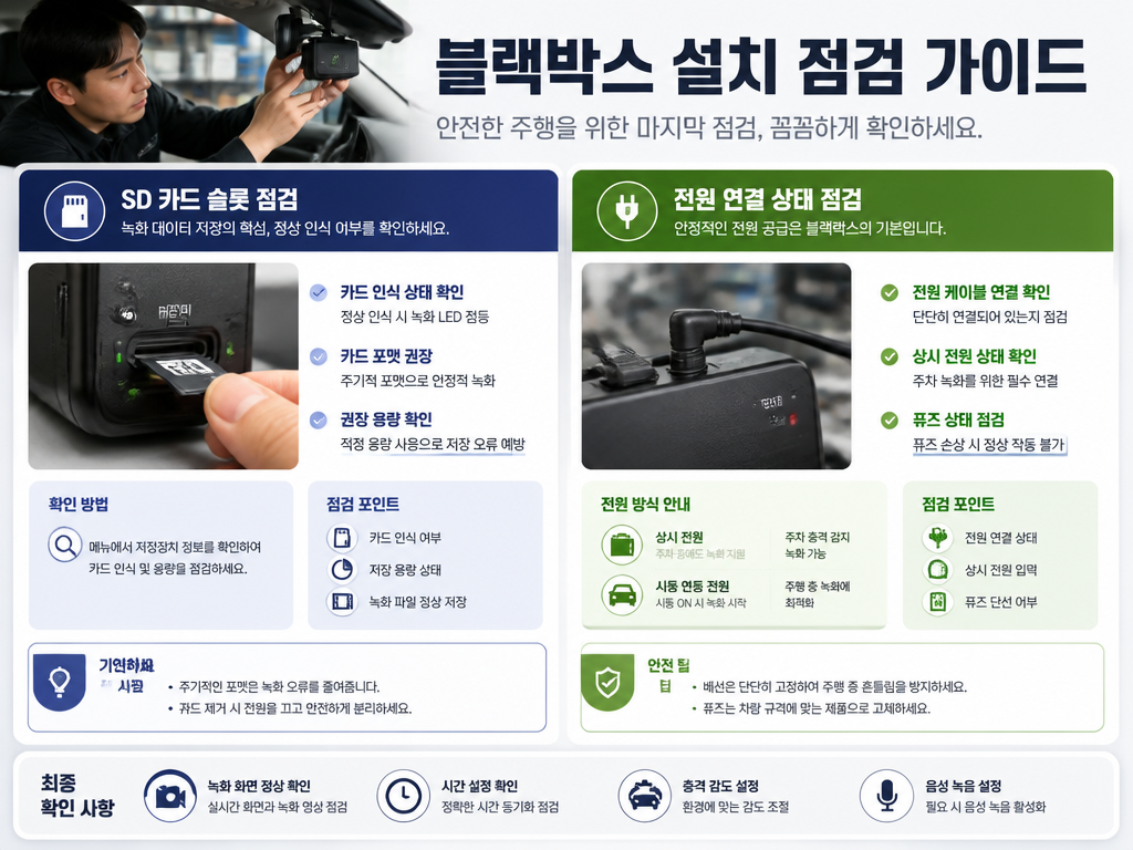 블랙뷰 블랙박스 영상 저장 안 될 때 확인 순서
