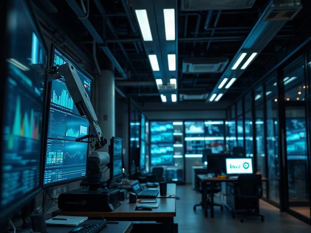 Illustration of AI analyzing complex data patterns for advanced business strategy insights