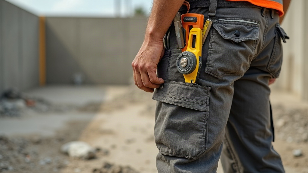 Pantalones cargo resistentes en obra de construcción