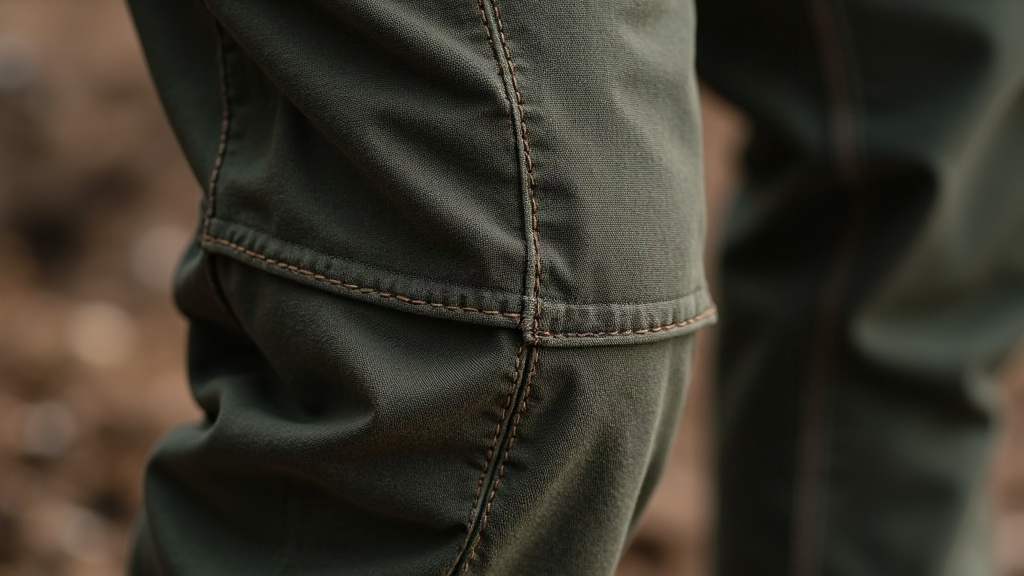 Costuras triples en pantalón de trabajo para construcción