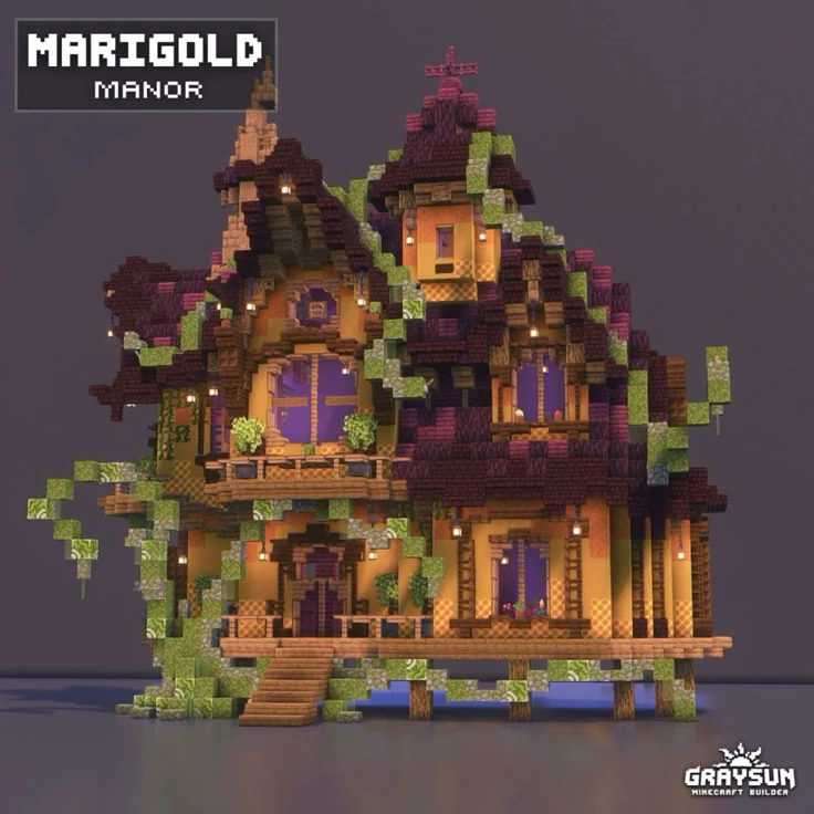 Minecraft Marigold Manor fantasy house — free 3D model