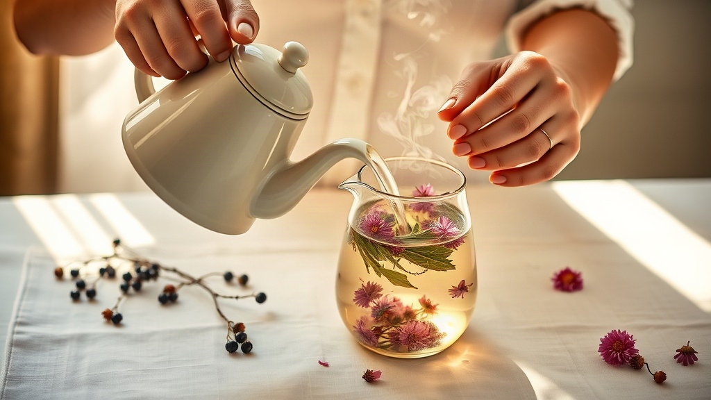 Infusion de busserole et fleurs séchées pour soulager une infection urinaire