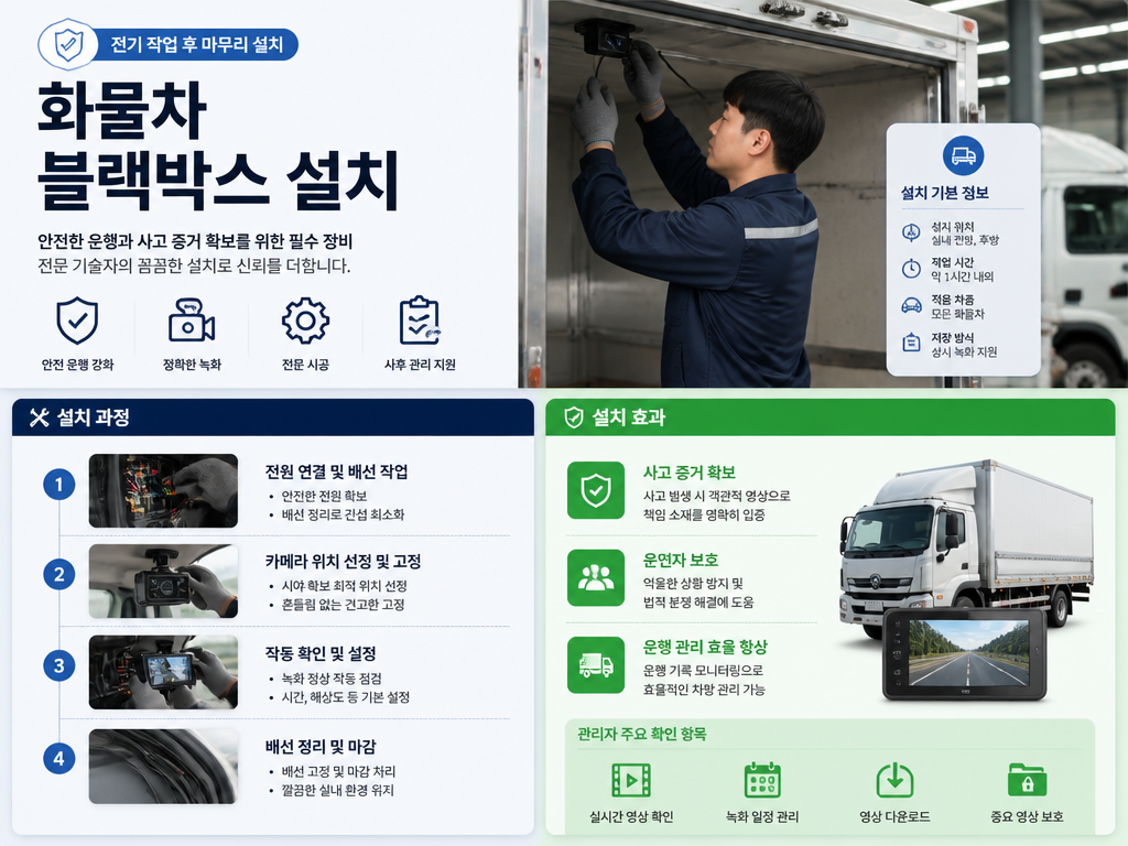 화물차 전장 마치고 블랙박스 빠뜨리면 생기는 함정