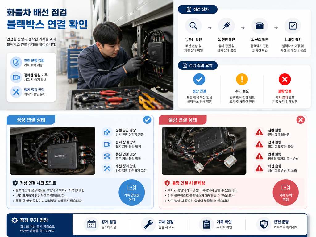 화물차 전장 마치고 블랙박스 빠뜨리면 생기는 함정