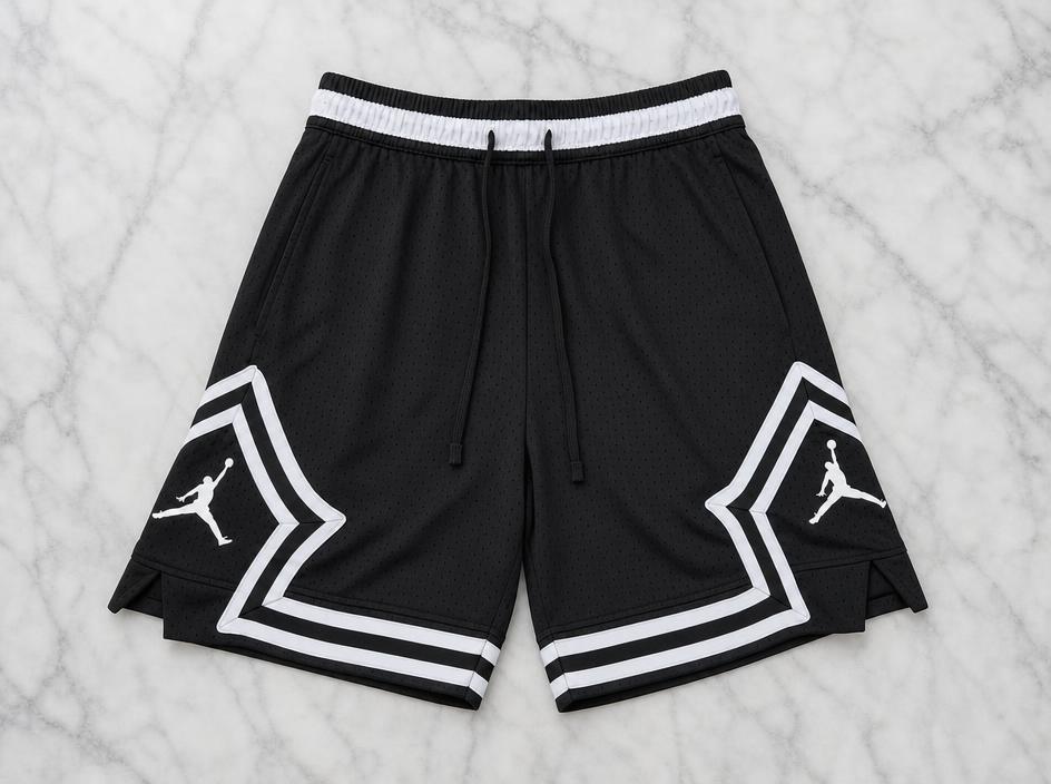 Jordan black basketball shorts with white detailing M New