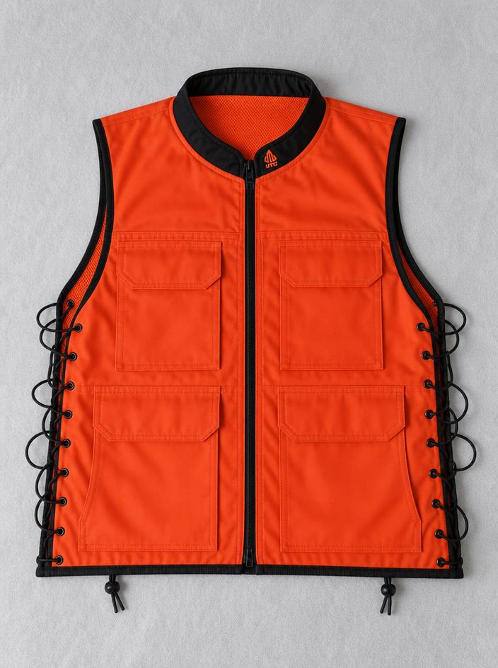 UTG Orange Tactical Utility Vest with Cargo Pockets