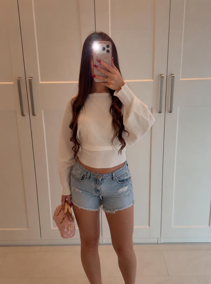 Light Wash High-Waisted Distressed Denim Shorts