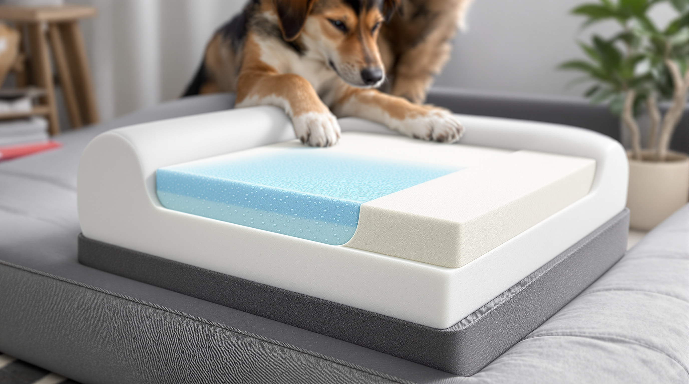 Orthopedic bed memory foam layers detail