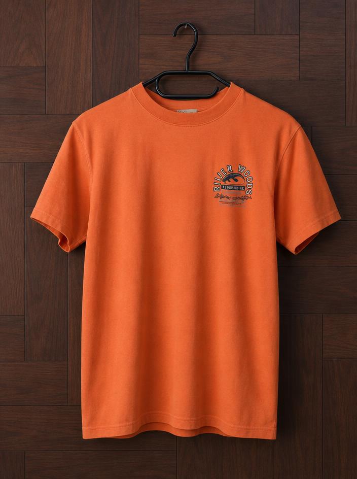 River Woods orange graphic T-shirt – very good condition
