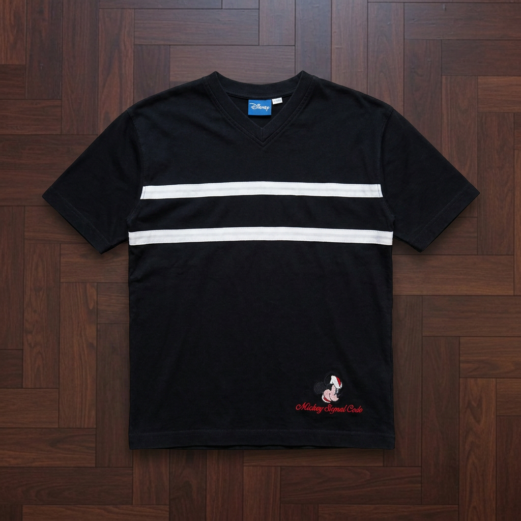 Disney Mickey Mouse black T-shirt with white bands 140/146