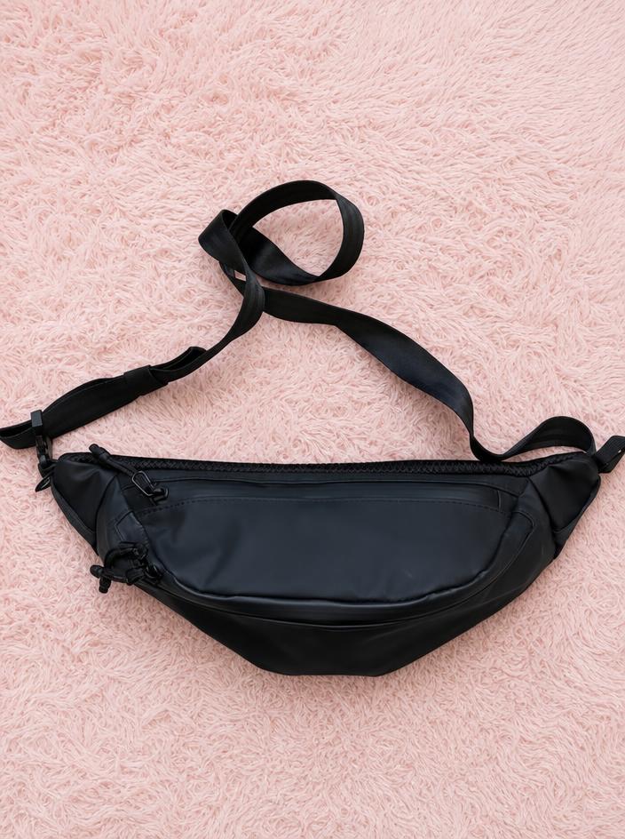 Black Compact Belt Bag Crossbody with Adjustable Strap