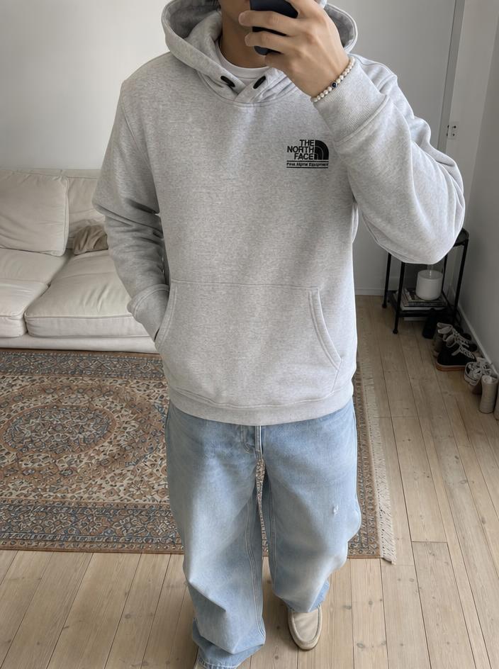 The North Face grey hoodie & joggers tracksuit set - very good