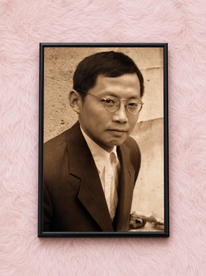 Sepia Portrait Print with Round Glasses Vintage-Style Decor