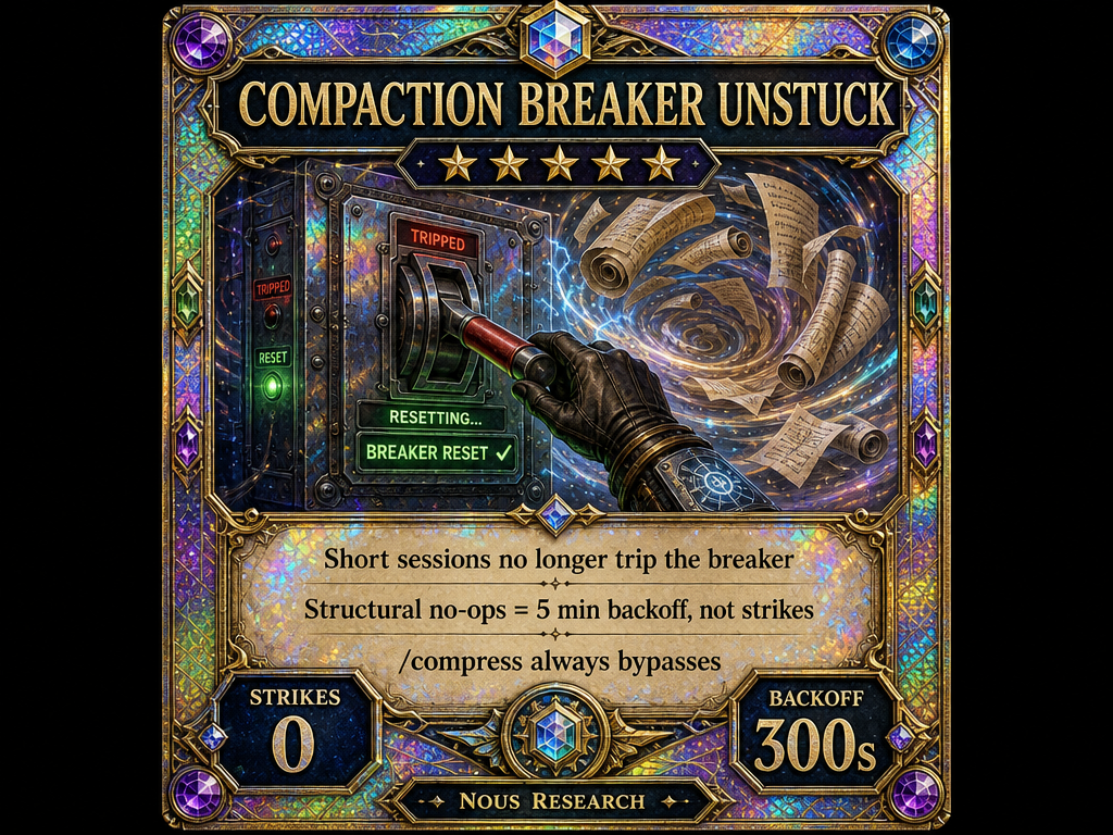 Compaction breaker unstuck
