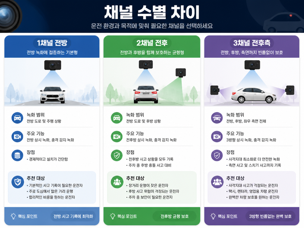 블랙박스 처음 달 때 채널 수 선택, 어떻게 하면 될까